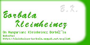 borbala kleinheincz business card